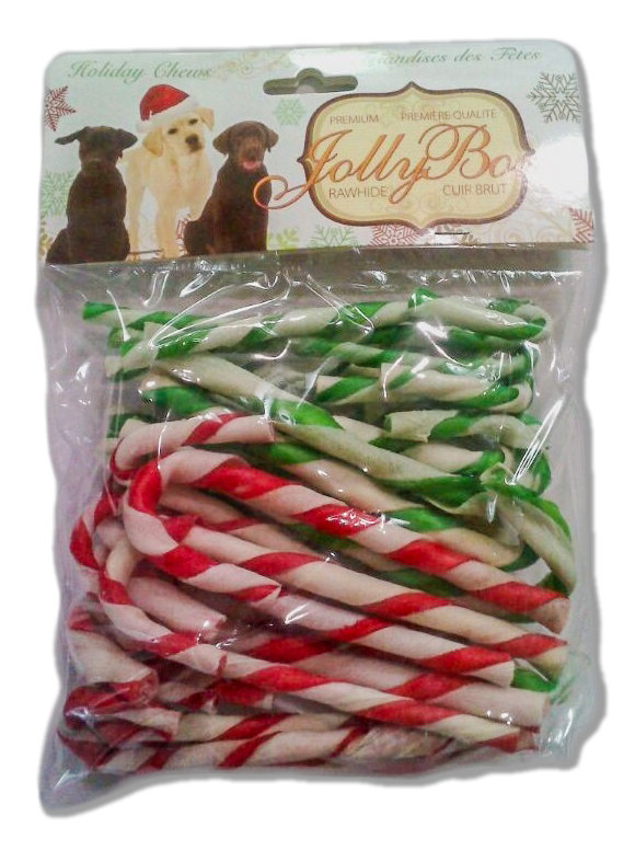 Wholesome Hide USA Candy Cane Rawhide Treat 24 